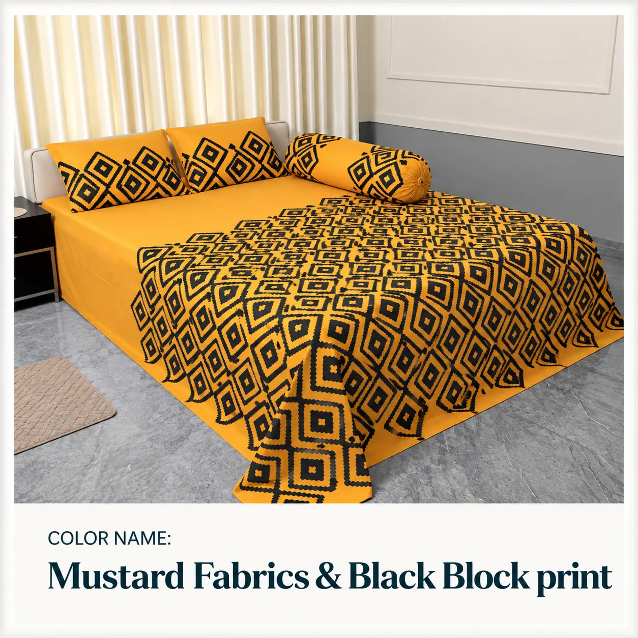 Mustard black print
